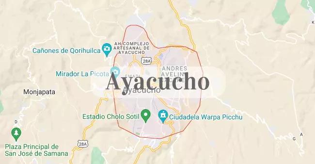 Mapa de Ayacucho Destacado