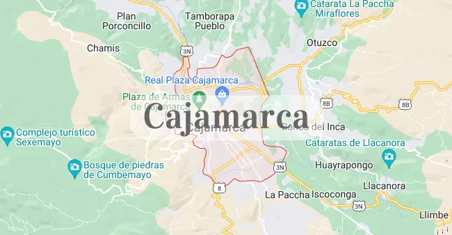 Mapa de Cajamarca Destacado